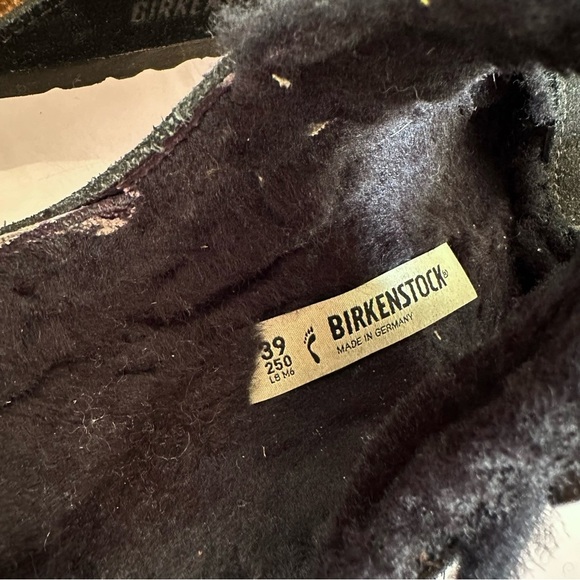 Birkenstock Arizona Shearling Black Sandals Size 8 Narrow Fit - Picture 5 of 10